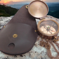 Brass quote compass with leather case