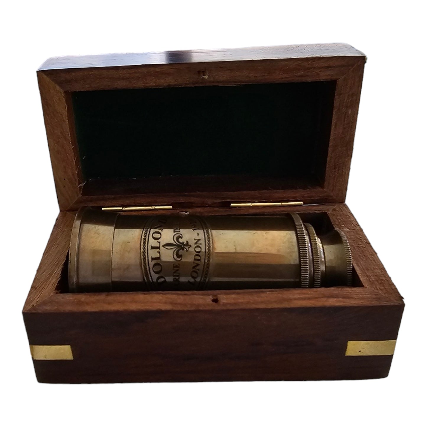 6 inch brass telescope with box