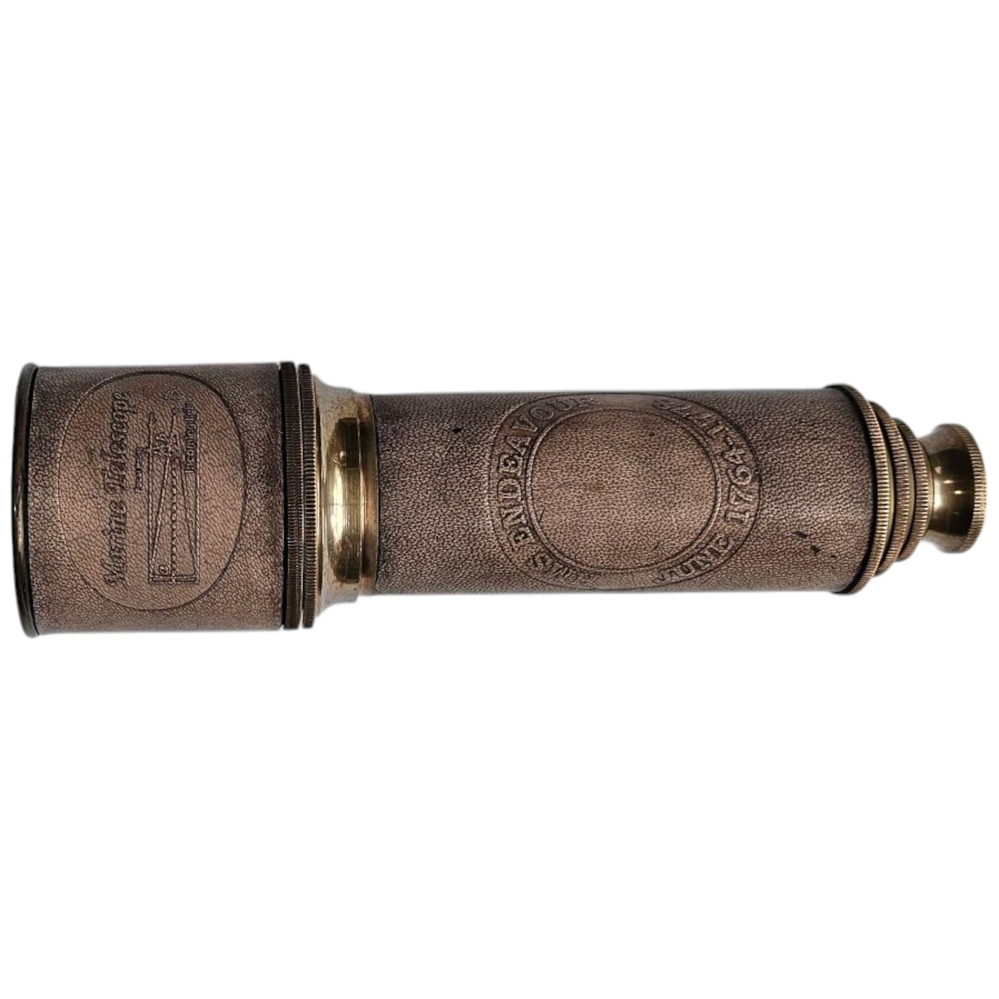 Antique Brass Torch Telescope – Vintage Explorer’s Spyglass with Engraving