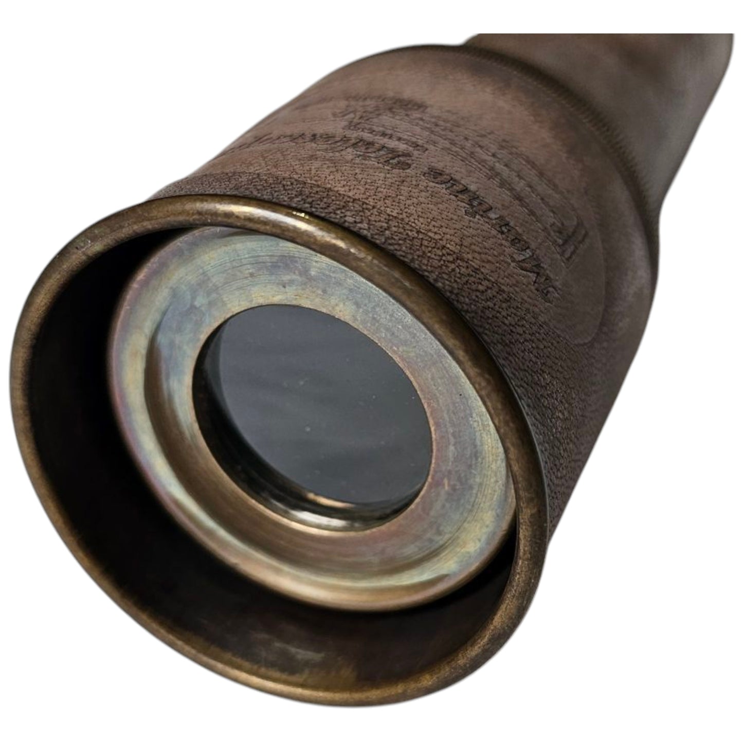 Antique Brass Torch Telescope – Vintage Explorer’s Spyglass with Engraving