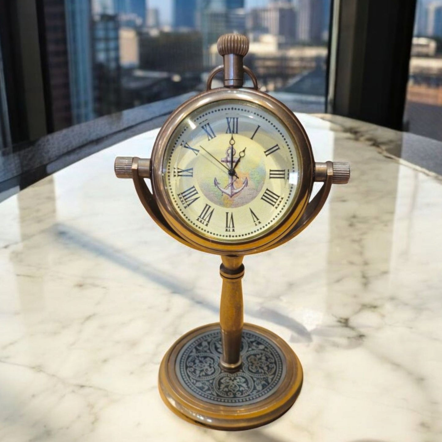 Brass Anchor table clock | Customisable | Engravable