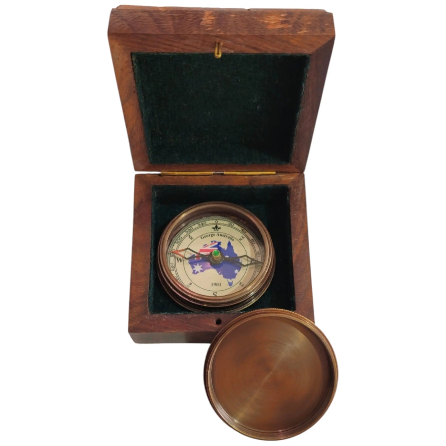 Australian Flag Compass| Personalised Brass Gift | Australiana mypirateshop