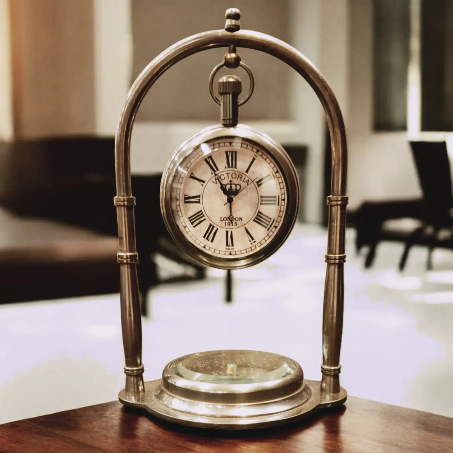 Victoria London | Antique Clock with Compass | Engravable