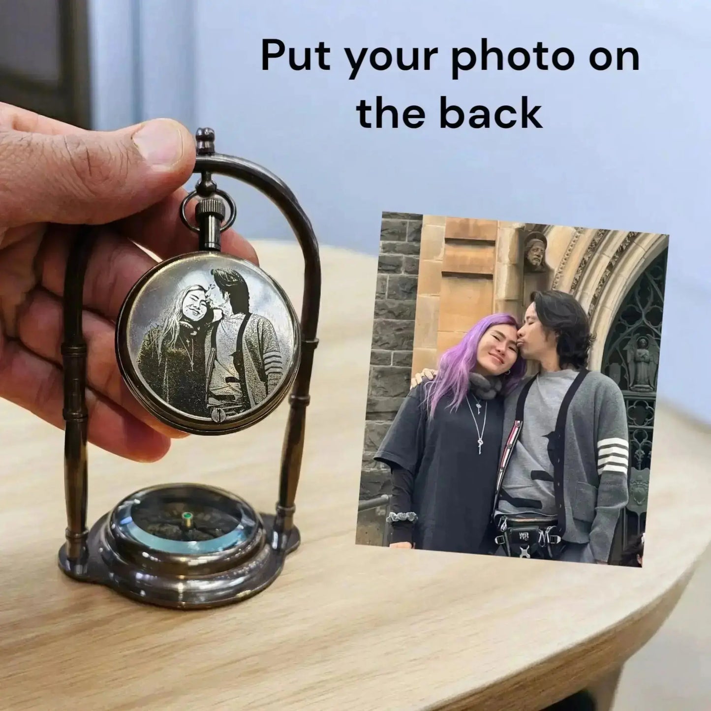 Engrave your photo on the clock - backside.