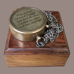 Gift for Husband | Engraved Brass Compass with Romantic Quote mypirateshop