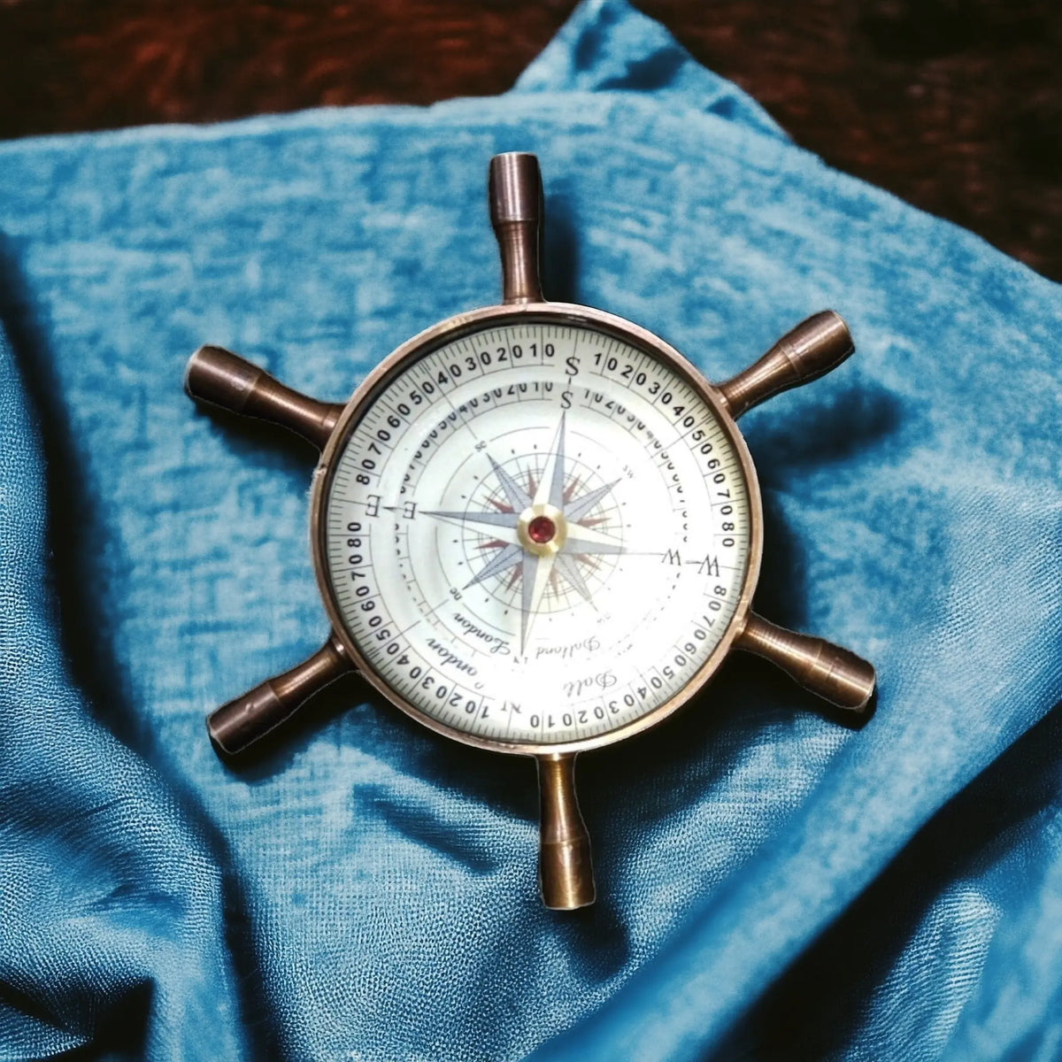 Compasd Wheel Dollond London Brass Wheel Compass | Vintage Navigation Tool – mypirateshop