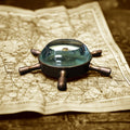 Dollond London | Handcrafted brass compass with a patina finish, perfect for nautical enthusiasts.