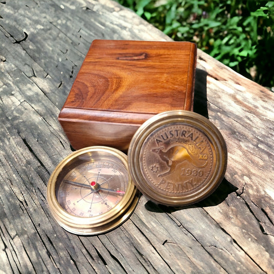 Australia Penny Small compass with box