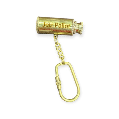 Brass telescope keyring with name