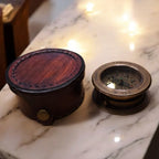 Brass Compass with Sliding Magnifier & Leather Case | Nautical Antique Replica mypirateshop