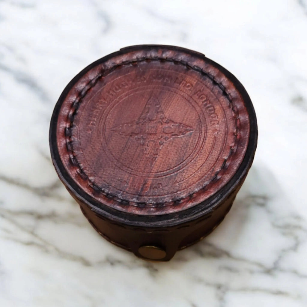 Brass Compass with Sliding Magnifier & Leather Case | Nautical Antique Replica mypirateshop