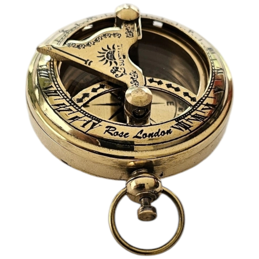 Small Brass Golden Sundial Compass | Personalised Vintage Gift mypirateshop