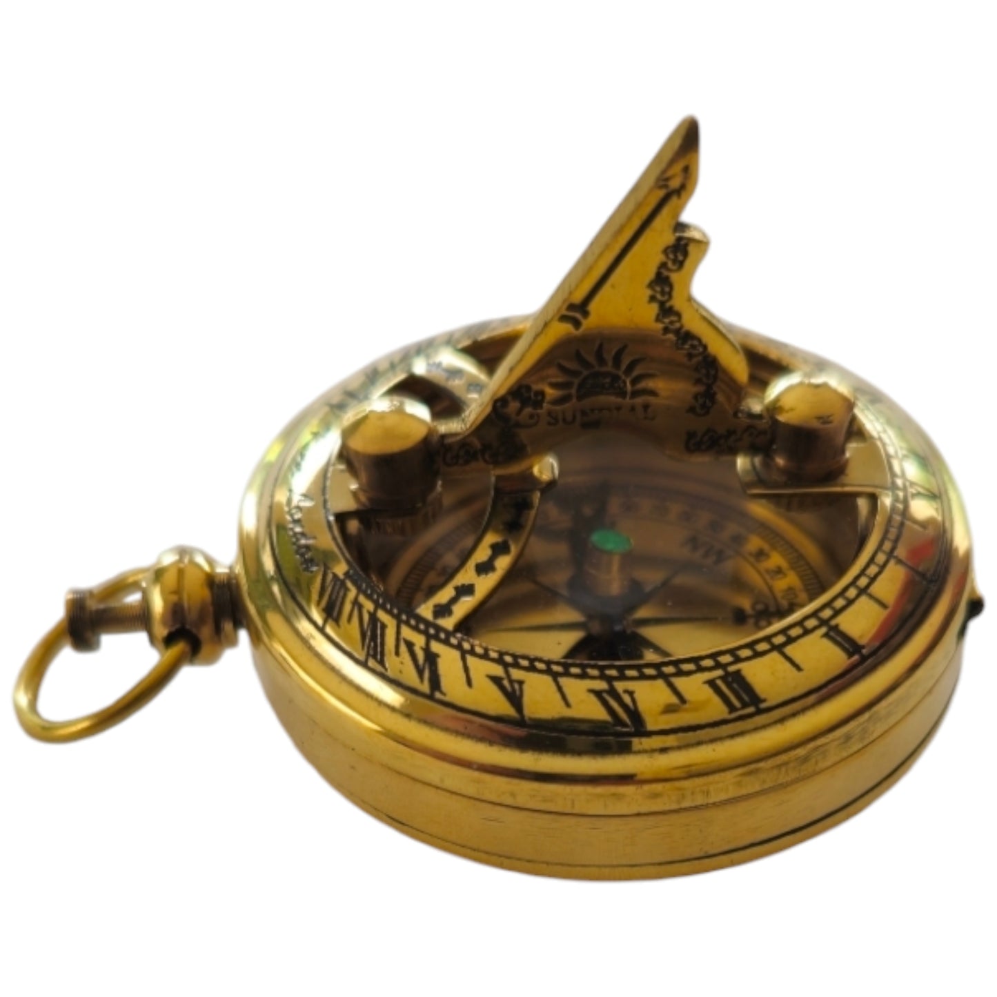 Small Brass Golden Sundial Compass | Personalised Vintage Gift