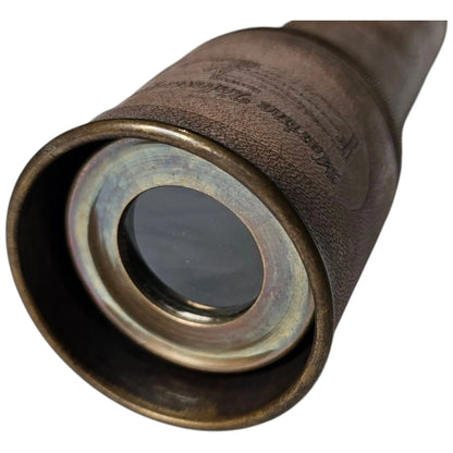 Antique Brass Torch Telescope – Vintage Explorer’s Spyglass with Engraving mypirateshop