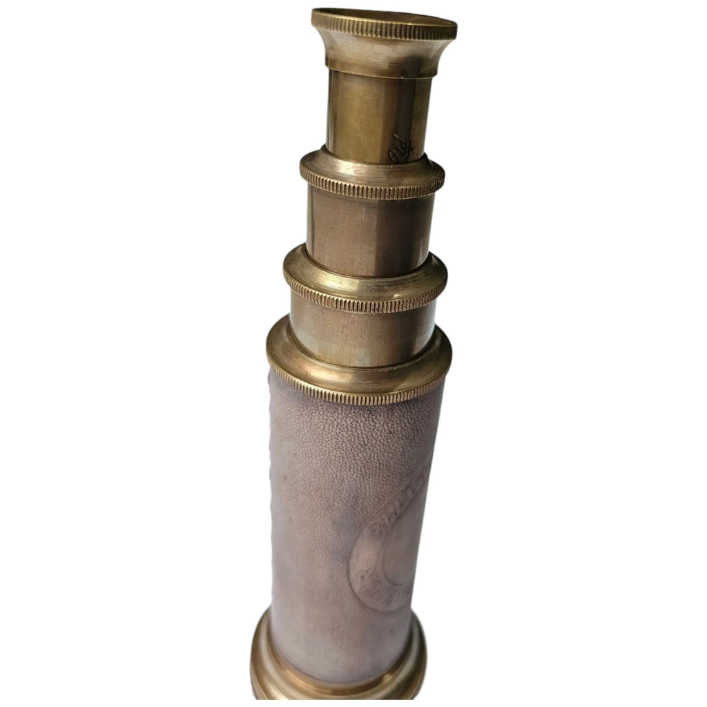Antique Brass Torch Telescope – Vintage Explorer’s Spyglass with Engraving mypirateshop