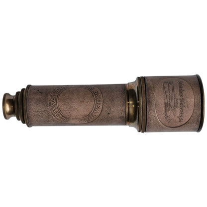 Antique Brass Torch Telescope – Vintage Explorer’s Spyglass with Engraving mypirateshop