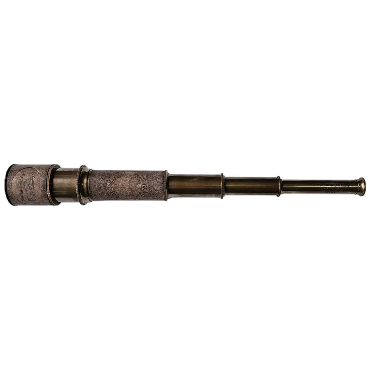 Antique Brass Torch Telescope – Vintage Explorer’s Spyglass with Engraving mypirateshop