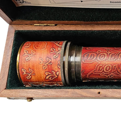 Dollond London brass leather telescope