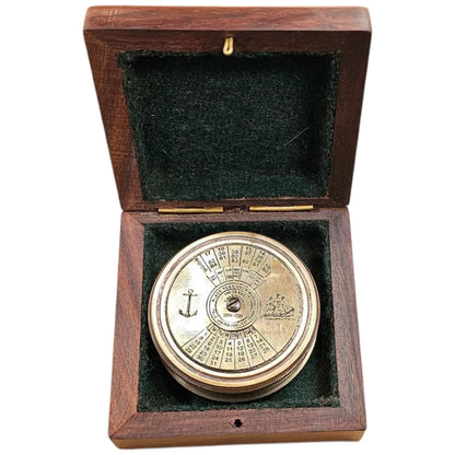Brass perpetual calendar compass