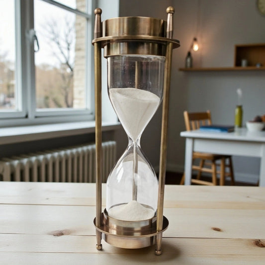 Brass Hourglass | 5 minute sand timer