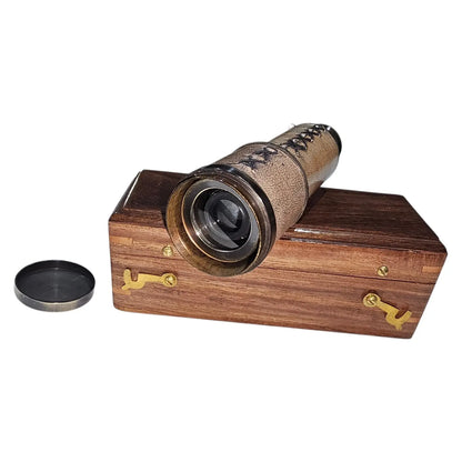 Dollond London Marine Leather Telescope | Personalisable | With Engravable Timber Box