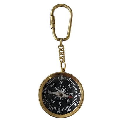 compass brass keyring
