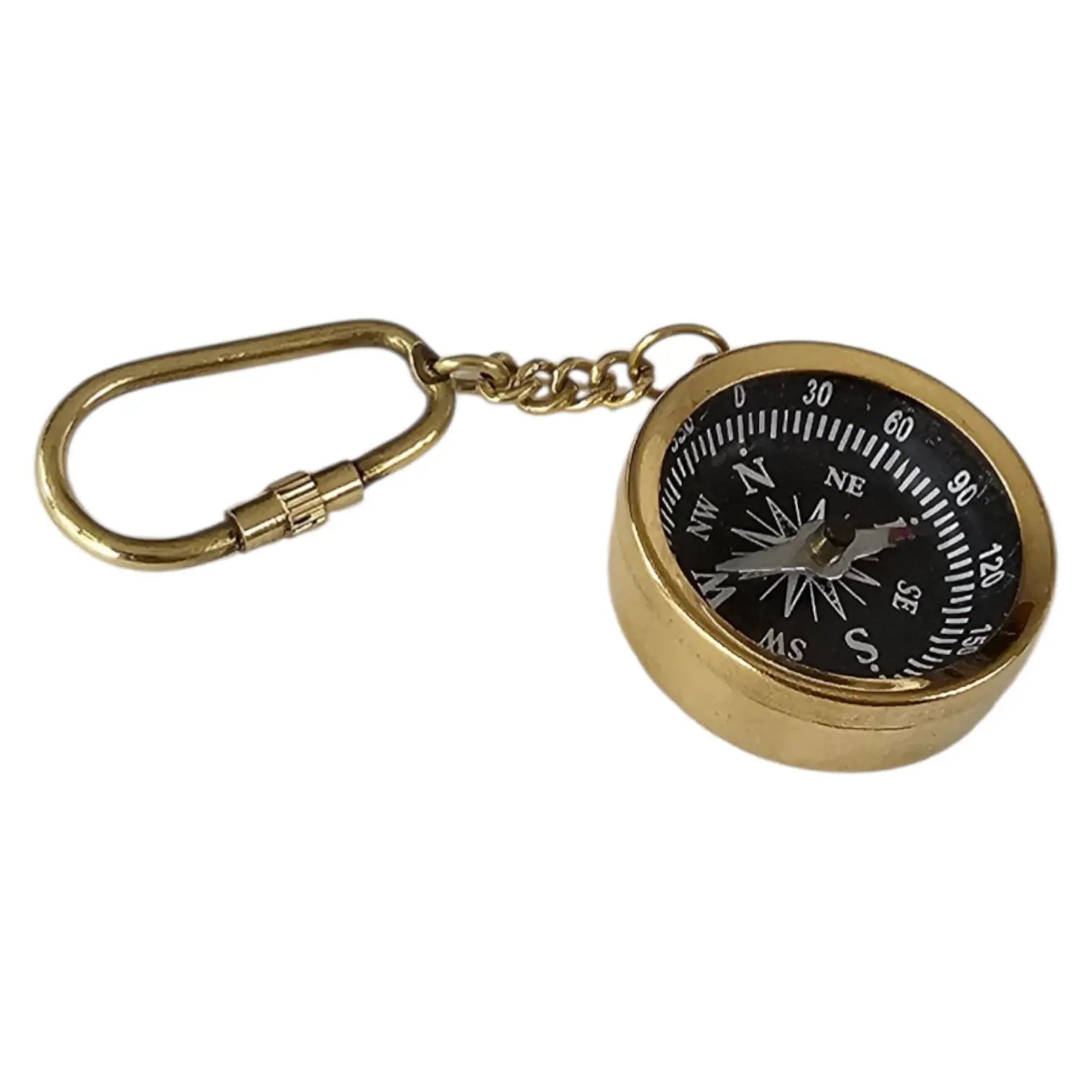 brass compass keyring
