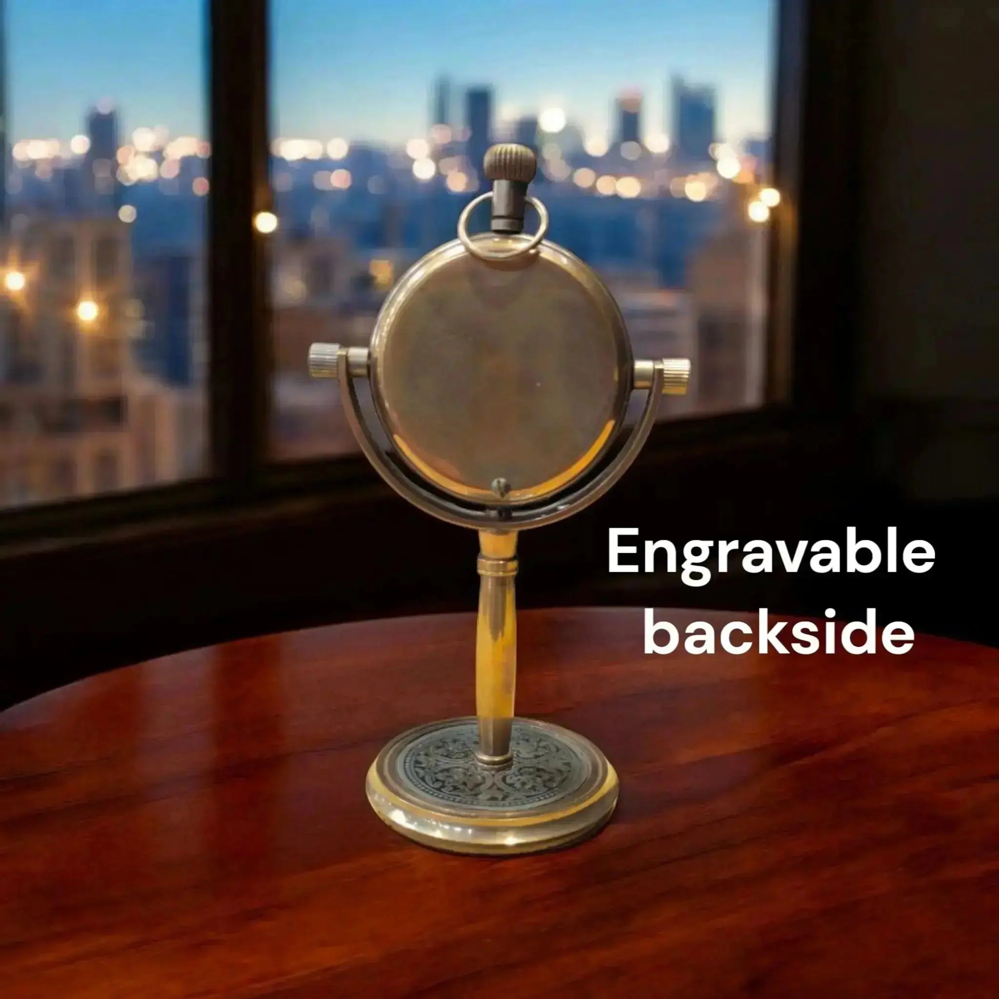 Engravable backside of Desk Clock | Brass Nauticals