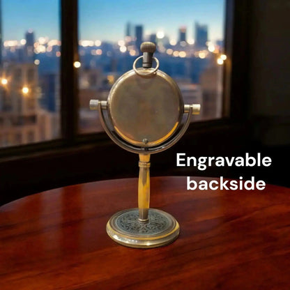 Engravable backside of Desk Clock | Brass Nauticals