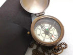 Brass compass with leather case