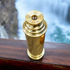 handcrafted brass telescope with gold finish