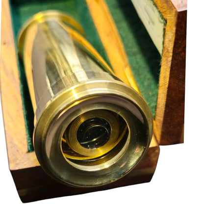 brass telescope golden colour