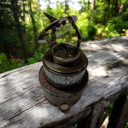 Drum Sundial Compass with Leather Case | Dual Functionality | Handcrafted Nautical Gift mypirateshop