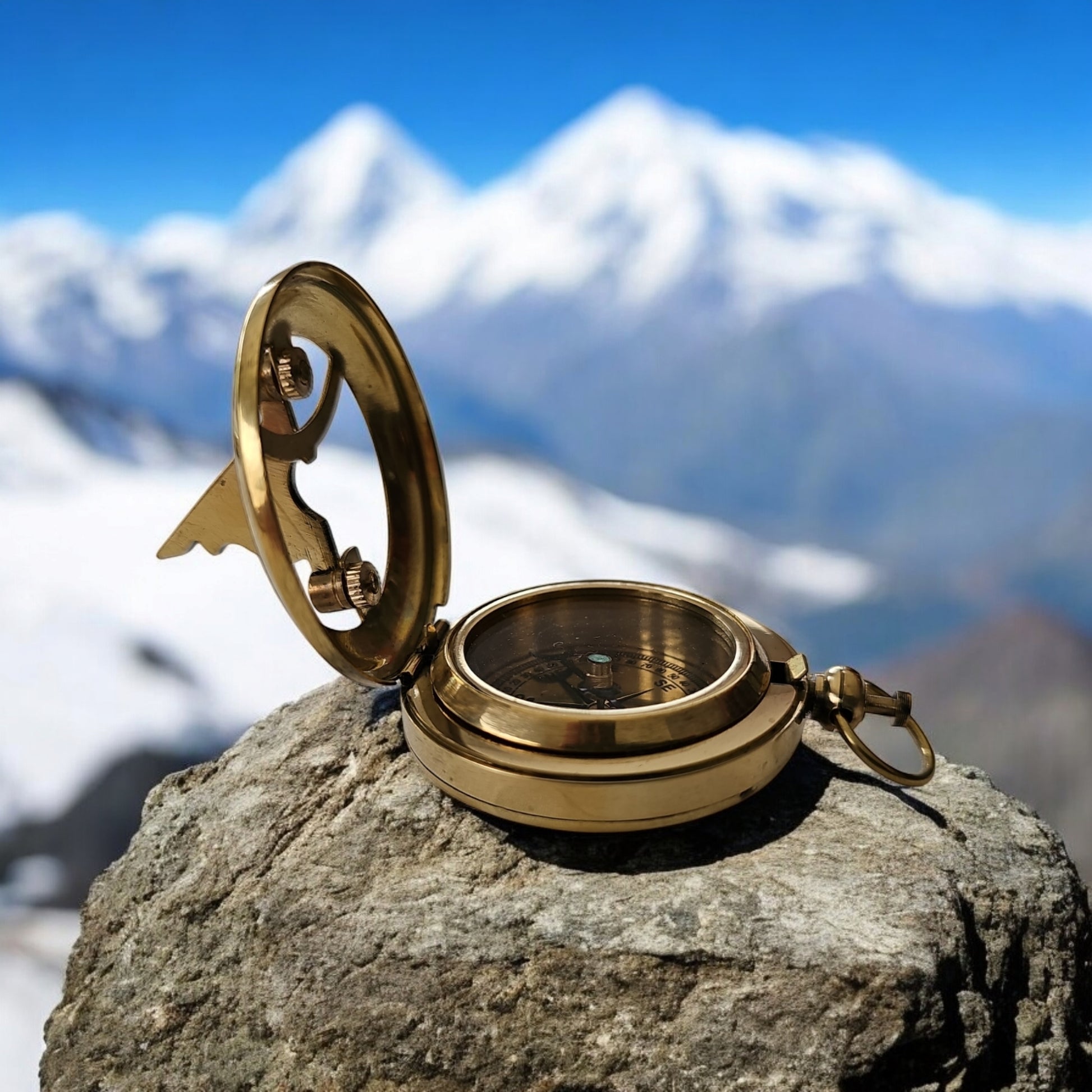 Small Brass Sundial Compass – Golden Vintage Design