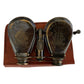 Vintage Brass Folding Binoculars with Leather Case – Decorative Nautical Showpiece & Collector's Item