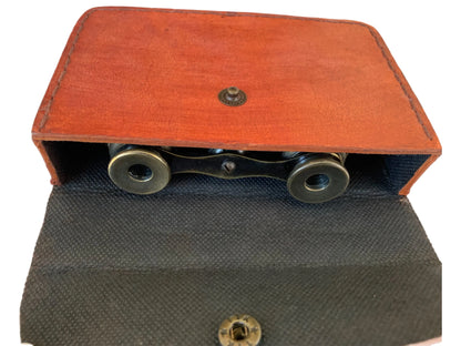 Vintage Brass Folding Binoculars with Leather Case – Decorative Nautical Showpiece & Collector's Item mypirateshop