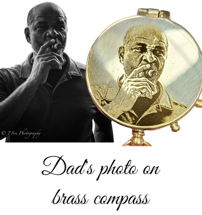 Father's day gift - compass with dad's photo