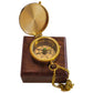 Golden compass with wooden box