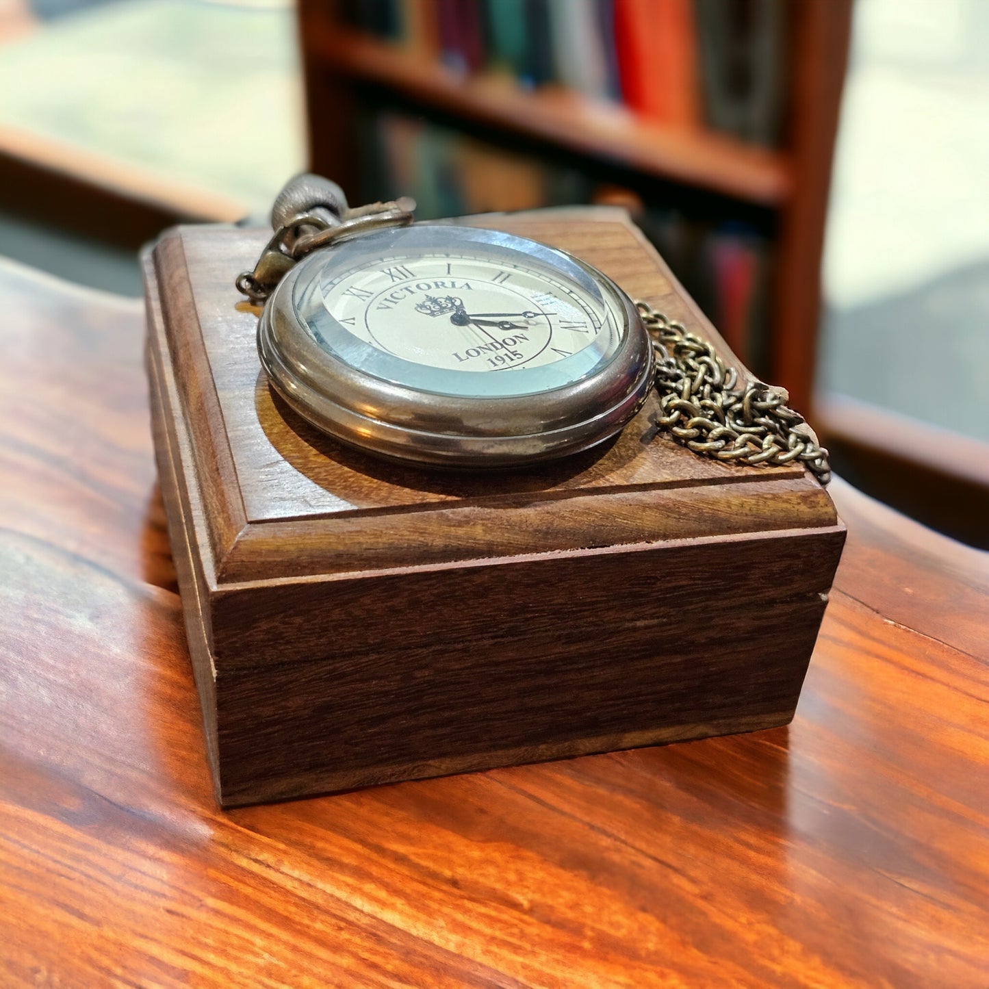 Brass pocket watch with box