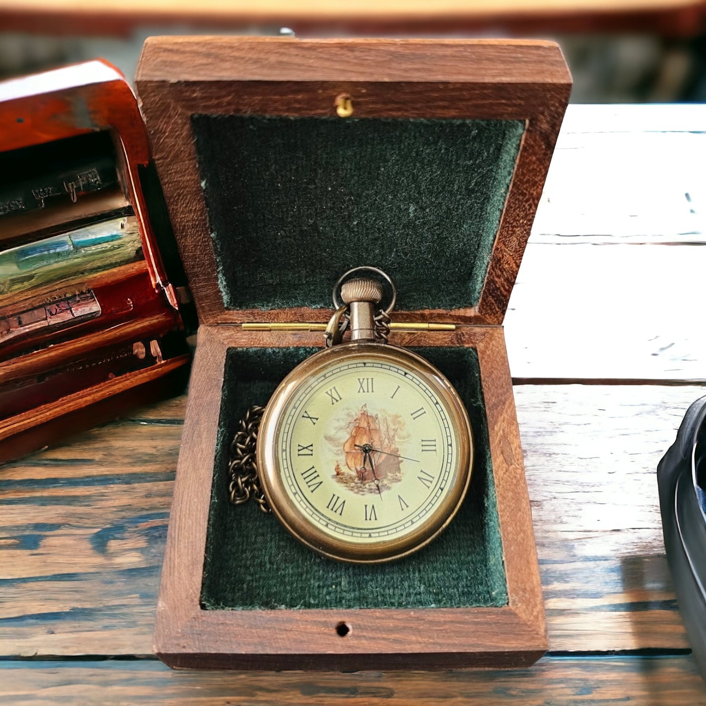 GIFT FOR DAD - Personalized Pocket Watch with Custom Engraved Wooden Box - Unique Timepiece Gift