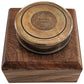 Vintage-style brass compass in a wooden box