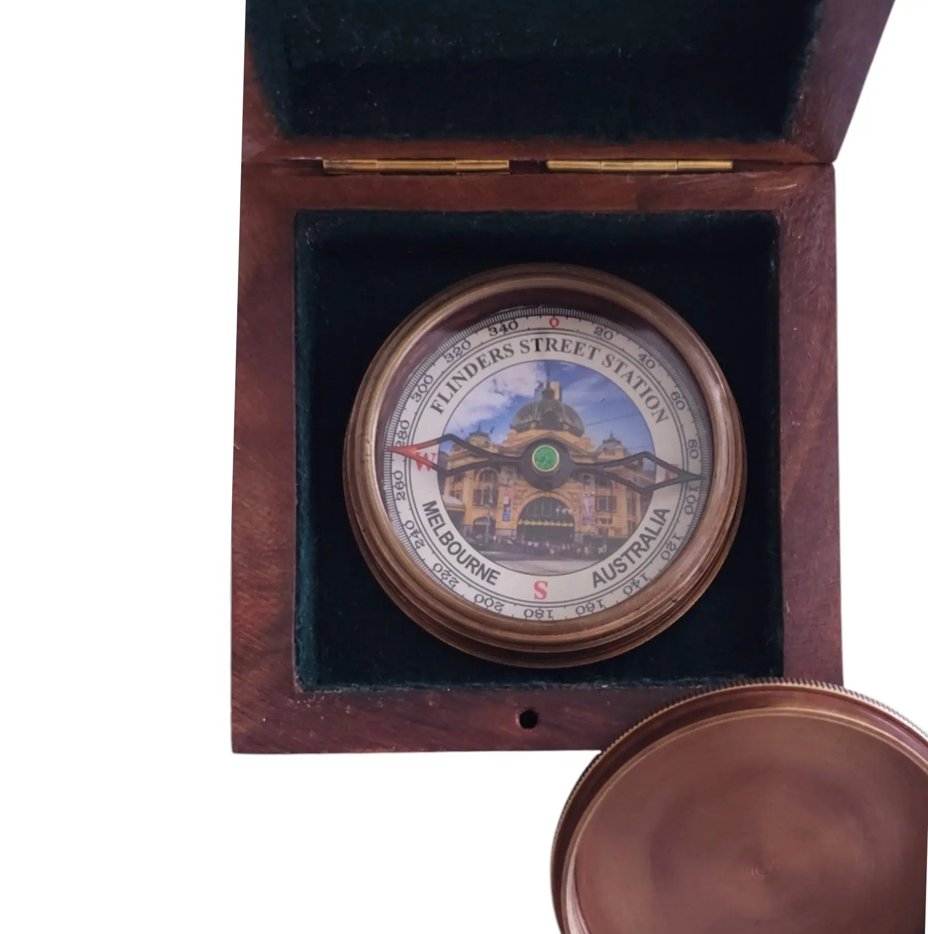 Flinder's Street Station Melbourne Compass| Customisable Brass Antique Replica mypirateshop