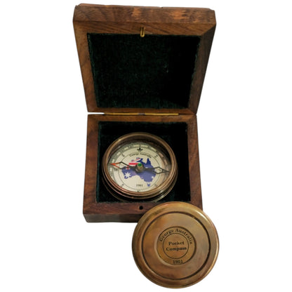 Australian Flag Compass| Personalised Brass Gift | Australiana mypirateshop
