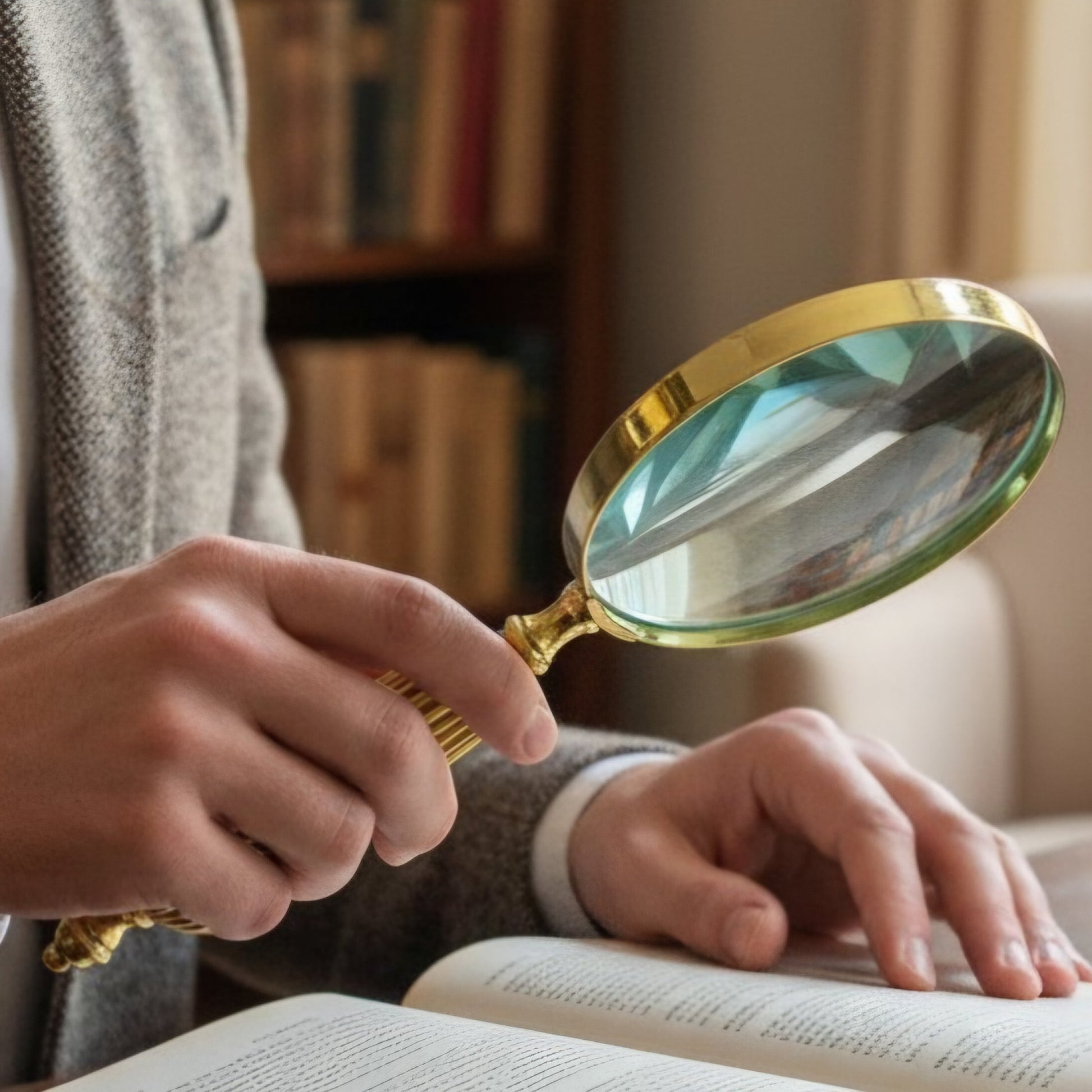 Hand held Magnifier | Golden Premium Brass mypirateshop