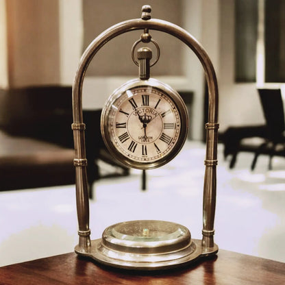 Vintage Arch Brass Clock with Victoria London 1915 Dial