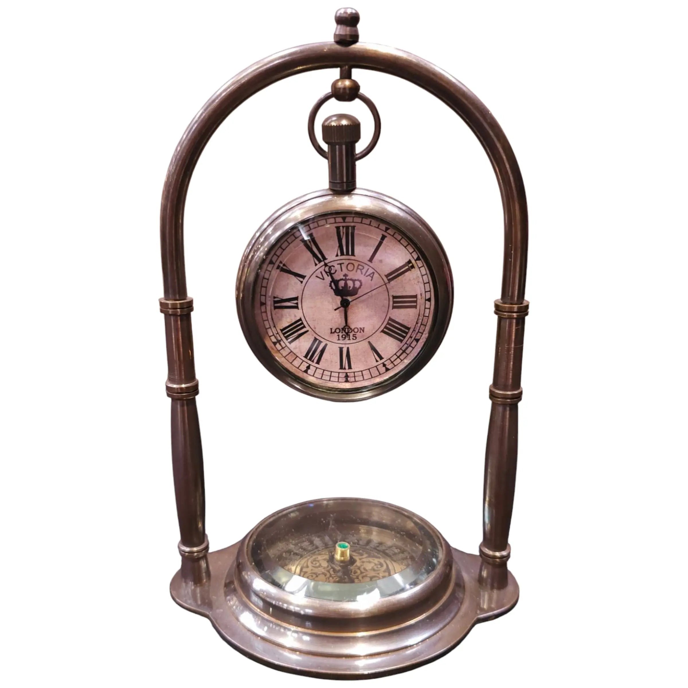 Elegant Brass Timepiece with Classic Arch Design
