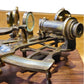 Vintage sextant on a wooden surface