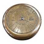 mypirateshop vintage solid brass perpetual calendar compass with antique patina finish and maritime engravings