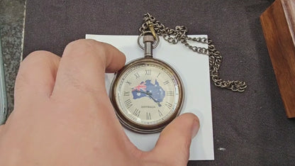 Australia Flag Pocket Watch | Engravable