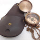Quote compass with leather case and chain